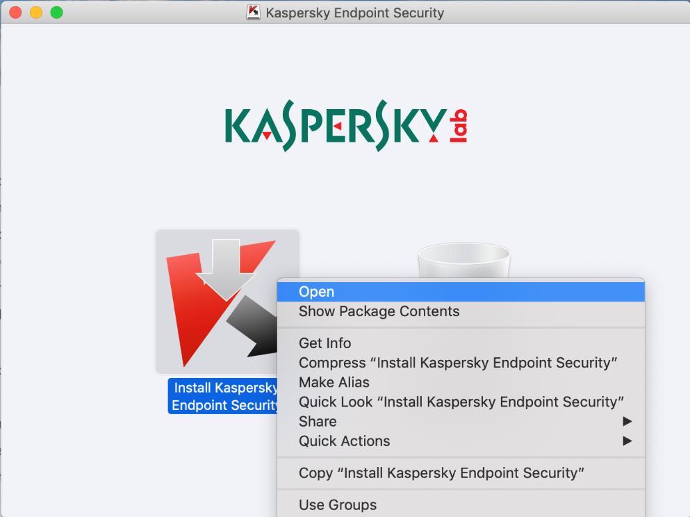 B. Install Kaspersky Endpoint Security 10 for Mac Before installation, you should first 1.