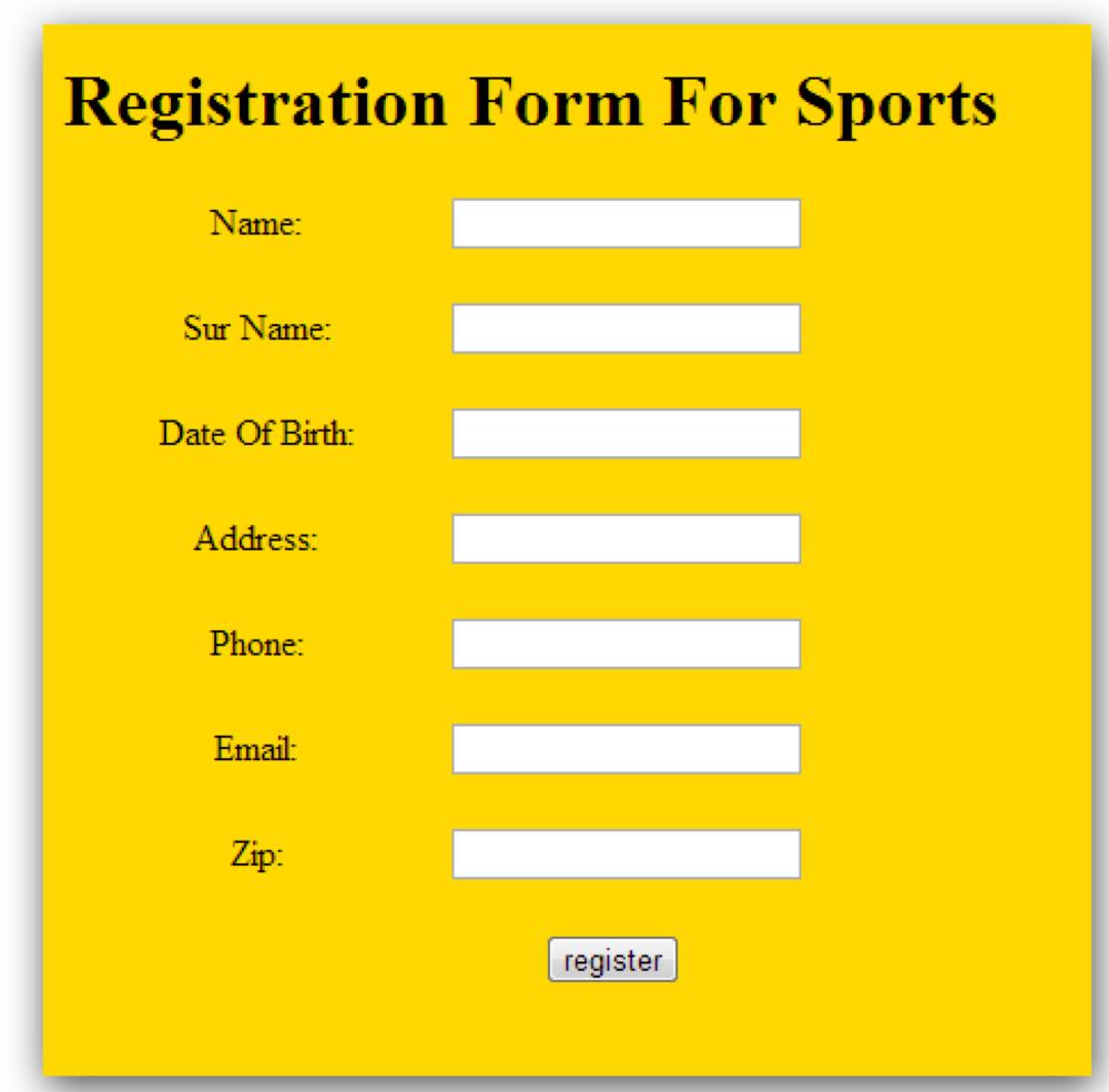 Revisiting HTML forms The HTML <h1>registration Form For Sports</h1> <form action='http://misdemo.temple.