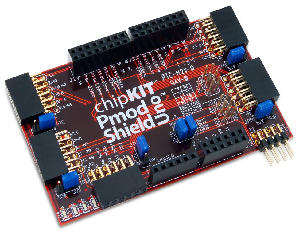 chipkit Pmod Shield-Uno Reference Manual Revision: December 14, 2011 Overview The chipkit Pmod Shield-Uno is an input/output expansion board for use with the chipkit.