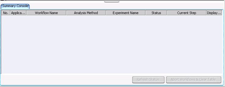 SureSelect Quality Analyzer Reference 4 Summary Console/Progress tabs Overview Summary Console/Progress tabs Overview In Workflow mode, workflow progress tabs provide information on the status of