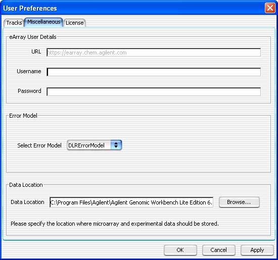 4 SureSelect Quality Analyzer Reference Track User Preferences Miscellaneous tab Figure 49 User Preferences dialog box Miscellaneous tab Purpose: For SureSelect Quality Analyzer, this dialog box lets