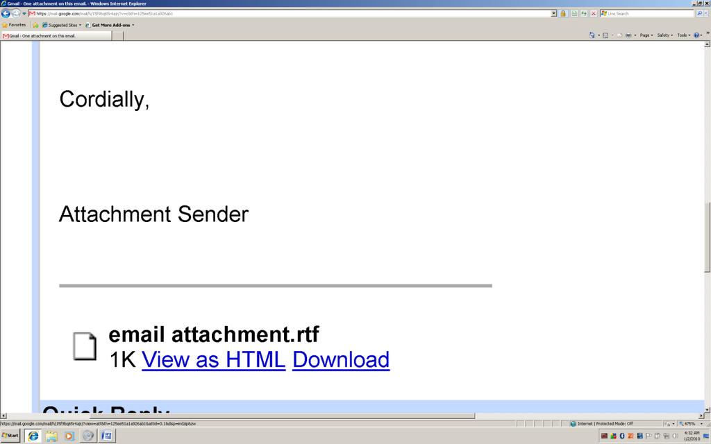Opening and Reading an Attachment There will be times when you receive an email with an attachment. The attachment might be a picture, audio file, or a document.