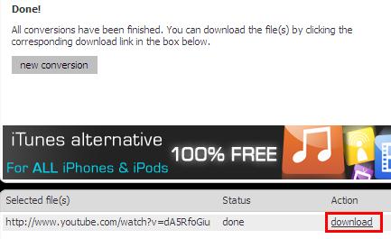 To download your converted video click on the download link as shown above. After clicking on the download button you see a File Download window.