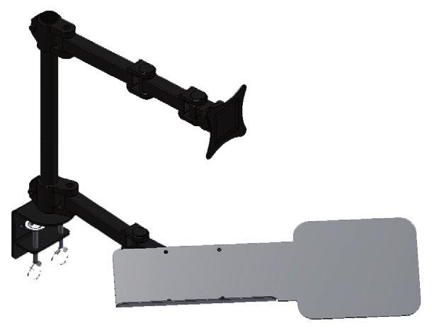 Cable clips run along the structure of the bracket to house DVI cable, monitor power cable or any other cable that requires monitor connection.