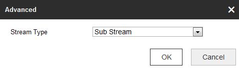 You can copy the record schedule to other days by clicking the green copy icon on the right of each time bar. 3. Click Advanced to select stream type.