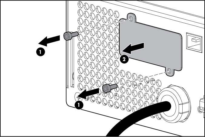 3. Remove the two screws securing the option card and slide the card out. To replace the component, reverse the removal procedure.
