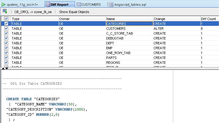 objects Truncate objects Drop objects Summary report of actions Log output to SQL