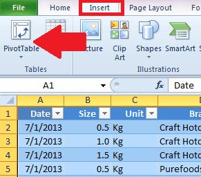 Step 6: Then the Create Pivot Table dialog box appears, with the table name, which defaults to Table1, preselected.