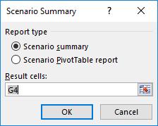 view a report that contains consolidated information about the scenarios on your worksheet. You can accomplish this quickly by clicking the [Summary] button in the Scenario Manager dialog box.