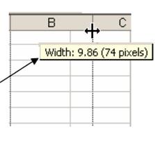 Change the Size of a Column or Row 1.
