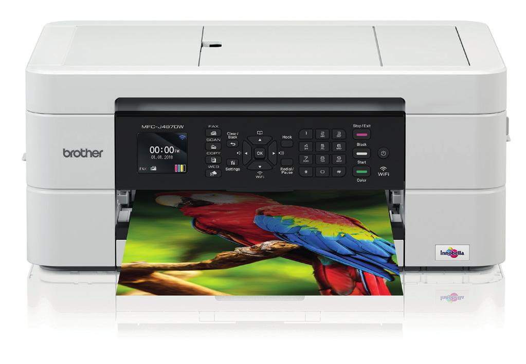 A4 wireless 4-in-1 colour inkjet printer Sleek and slender 4-in-1 A4 inkjet with wireless and mobile connectivity, automatic document feeding and a simple to use 4.5cm LCD with cursor control.