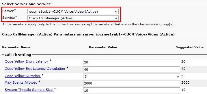 Select Service*= Cisco CallManager (Active) 3.