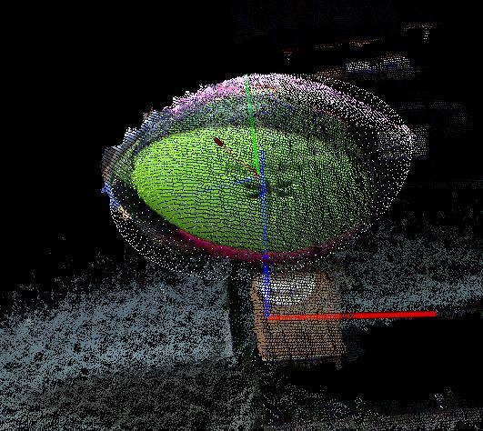 Experiment 7: three different views of the Rugby ball model.