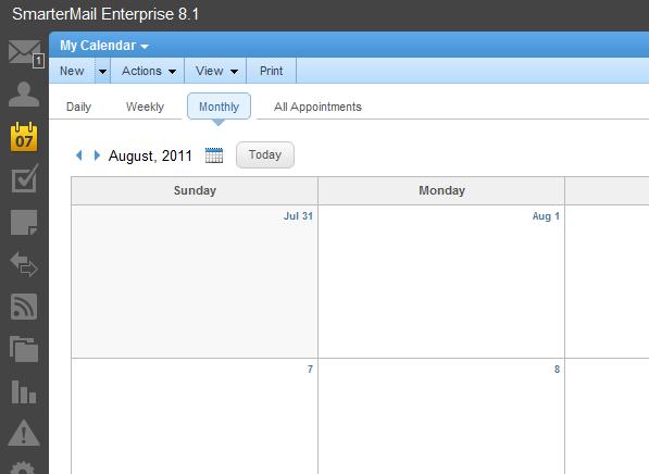 You also have the option to view your calendar by day, week or month.