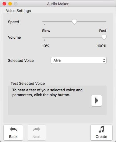 3. Click on the Next button. You will see the second window in the Audio Maker: 4.