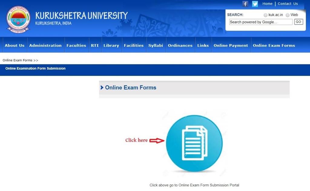 The students will get connected to the Online Examination Portal containing following tabs: i) Home: Instruction for students.