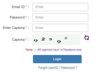 b) Enter the Captcha. c) Click on Login button as displayed in the Login form.