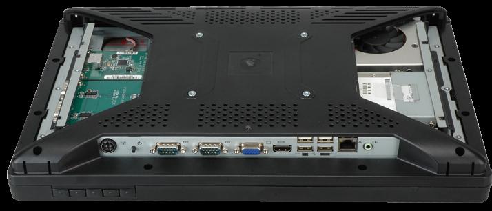 Line Out 12V DC Jack RS-232/422/485 HDMI GbE LAN VESA 100mm x 100mm PCIex1 & USB 2.