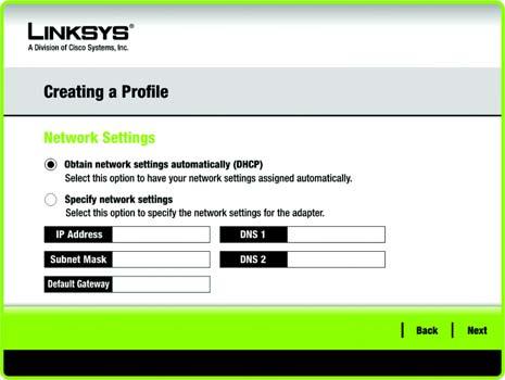 Advanced Setup If your network is not listed with the available networks, you can use Advanced Setup. 1. Click Advanced Setup on the Available Wireless Networks screen to set up the adapter manually.