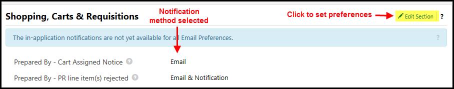 Select the Link Notification Preferences. Choose how you want to receive notices regarding your activity within TechBuy.