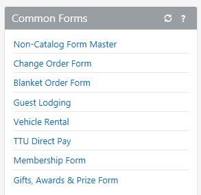 Summary of Common Forms: Blanket Order This is used when there will be multiple purchases of the same goods or services repeatedly during a fiscal year (ex. Toner Cartridges).