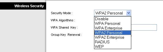 WPA Shared Key set minimum 8 characters 4.