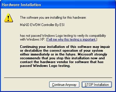 Select Continue Anyway and proceed with the installation.