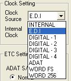 Clock Setting: Defines the system clock of the specific EX8000 unit.