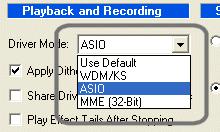 Restart SONAR after the settings have changed. If you prefer the ASIO mode (which is supported in SONAR 2.