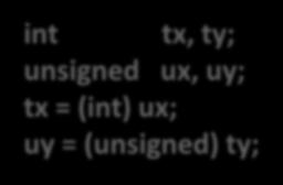 Constants By default, considered to be signed integers Unsigned if they have U or u as suffix