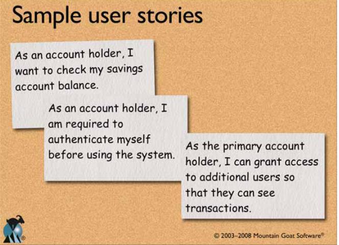 User Stories: Samples Structure