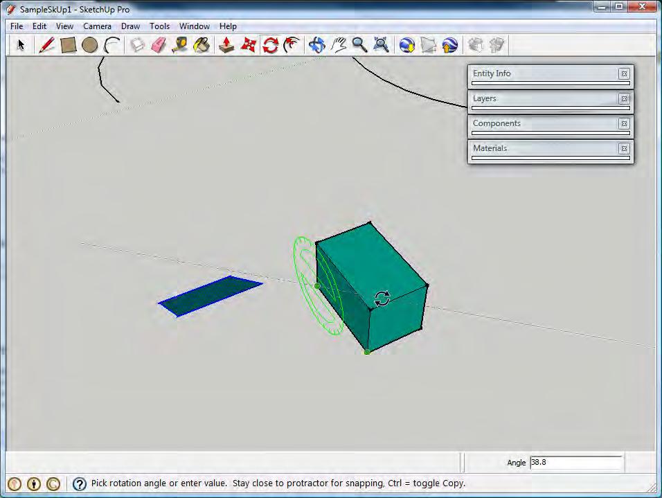 Use a 3D object to assist in rotating the flat