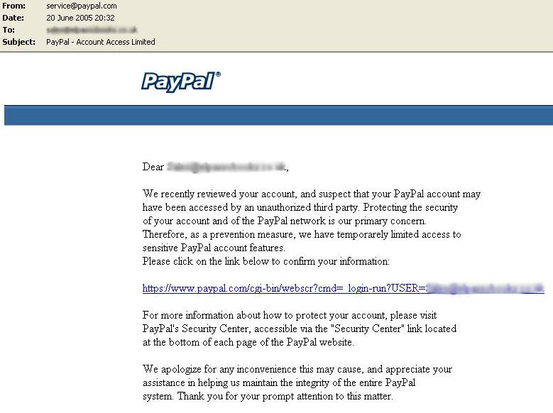 PAYPAL EMAIL FORGERY This email looks suspicious @2012