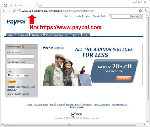 PAYPAL PHISHING SITE Always check the url in your browser address