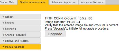 tftp_test.txt file is missing from the folder, the message TFTP_CONN_ERROR is displayed.