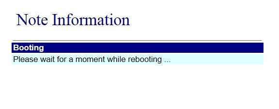 page. If you want to restart the system, please press [Reboot] button (as shown in the figure below).