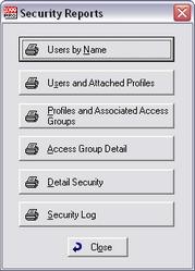 22 1099 Pro Security & Administration Access Group Detail: Lists Access Groups and all of the permissions assigned to them.