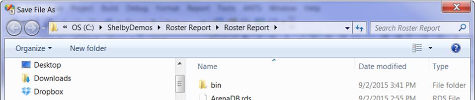 21) The program automatically tries to save the report in the project folder.