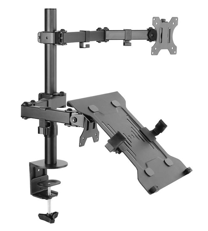 DESK MOUNT 13-32 DOUBLE JOINT STEEL MONITOR ARM Product No - 650119 Detachable VESA plate makes the installation much easier by screwing into