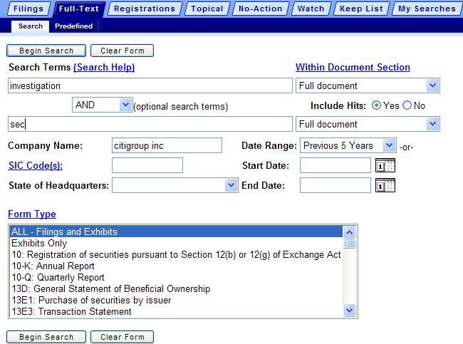 Full-Text SECnet provides Full-Text searching on filings dating back to 1993.