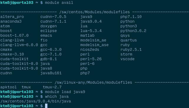 Linux - Modules View software with