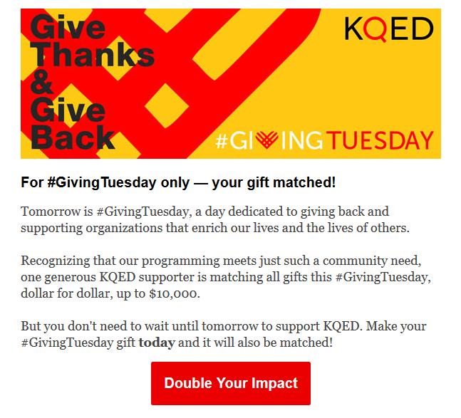 Increasing Giving Tuesday by 10x $15,000 in 2015 $150,000 in