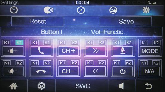 ② In setting menu, touch icon enter SWC setting interface. 9. (Eject disc) When there is a disc inside the unit, press the button can eject the disc. 10.