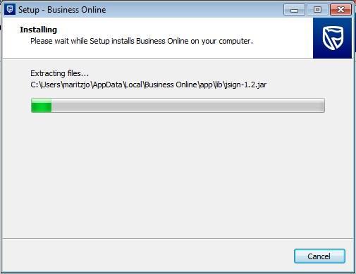 8. When Setup has finished installing the desktop Business Online application, the client has the option to Launch Business Online or not when the