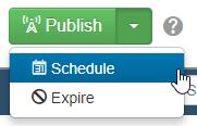 to go live and then schedule it to be published at the proper time and date. This is useful, for example, for announcements and other time-sensitive content.