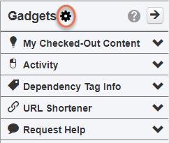 2. The Gadgets sidebar will appear. Click the Choose Gadgets gear icon at the top. 3.