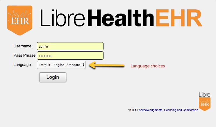 1 of 10 LibreHealth Electronic Health Record The LibreHealth EHR log in page can be accessed using Google Chrome and other common browsers.