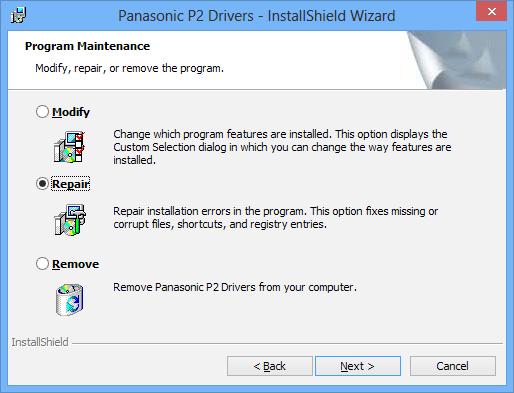 Then connect a second P2 drive while letting the connected P2 drive remain connected and perform the installation procedure from Step 2.