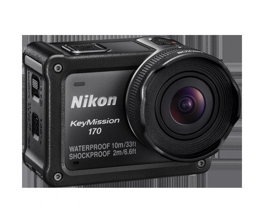 NIKON KEYMISSION 170 Nikon KeyMission 170 HD & 4K Ultra Wide Action Camera Nikon KeyMission 170 Action Camera 1. Action Camera 2. Underwater Lens 3. Remote 4. Battery Charger & Power Cable 5.