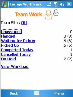 Supervisor Information Figure 15: Team Work screen with work grouped by work order status Filtering Workload Lists Note: Smartphone users please refer to the Smartphone Users Addendum in the back of